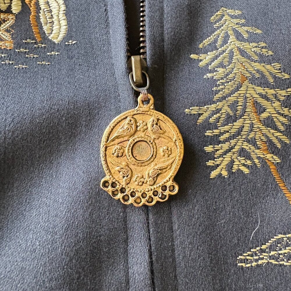 Vintage TAPP New York Vest | S/M | Black Gold Embroidered | Asian Inspired | USA - Picture 8 of 13